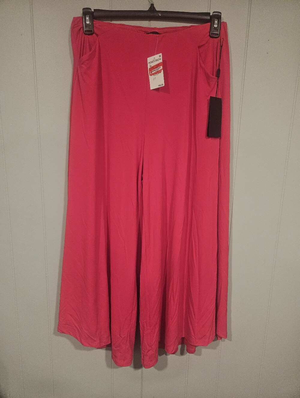 11. Honore Women Pink Wide Leg Casual Pull On Pants 30x27 Sz 0 Pockets Flowy NWT